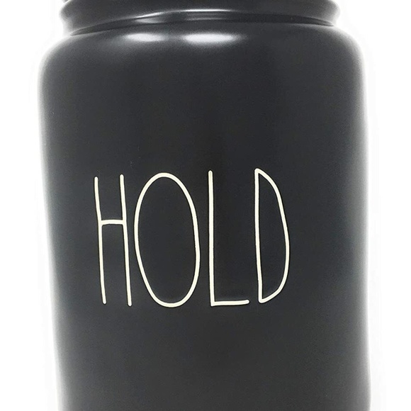 NEW Rae Dunn Artisan Collection by Magenta Black CANISTER/JAR "HOLD" 9.25" TALL - Picture 2 of 5
